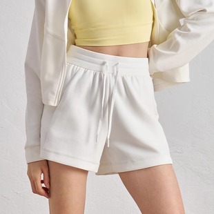 子夏 健身裤 空气棉宽松带口袋瑜伽短裤 女高腰跑步休闲外穿三分裤