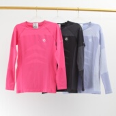 英国单女士运动速干长袖 T恤跑步训练服圆领健身运动上衣