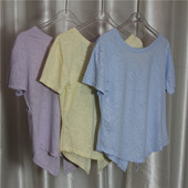 性感美背透气速干提花开叉跑步罩衫 女 瑜伽T恤夏 印花运动短袖 薄款