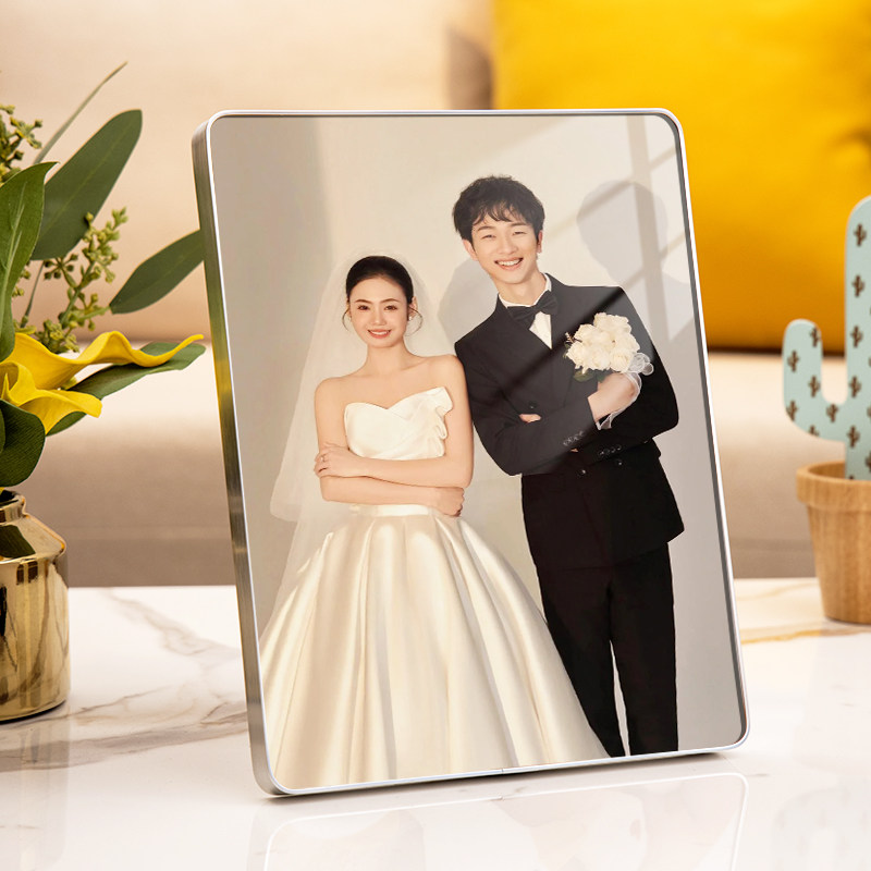 相框摆台照片定制高级感婚纱结婚照全家福加打印相片做成水晶相册