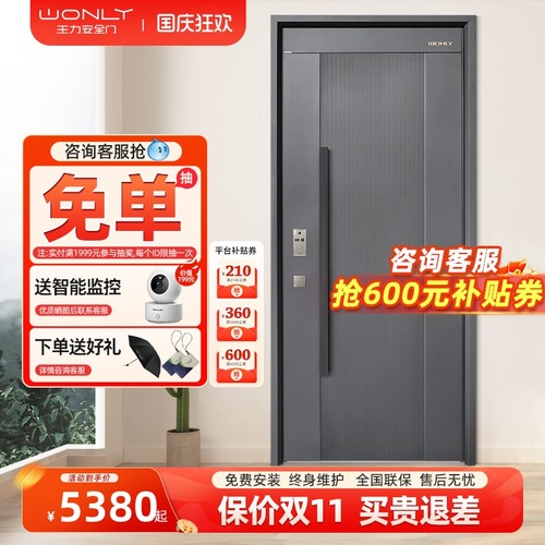WL/王力甲级安全防盗门智能门锁一体化入户进户门CL107定制子母门