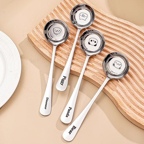 卡通316L不锈钢汤勺平底调羹汤匙