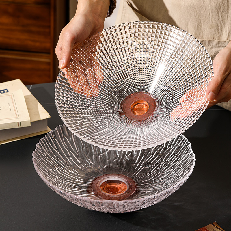 玻璃高脚水果盘高颜值零食摆放盘