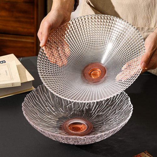 玻璃高脚水果盘高颜值零食摆放盘