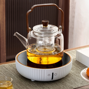 电陶炉玻璃煮茶壶器蒸煮一体提梁烧水泡茶专用耐高温家用茶具套装