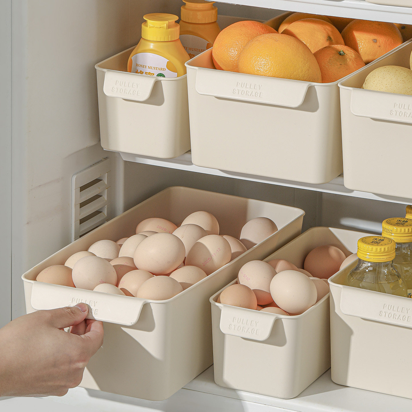 冰箱收纳盒鸡蛋整理盒蔬菜水果食品级冷冻保鲜盒厨房专用储物神器