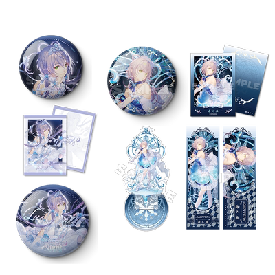 星河动漫 Vsinger 雪绒花 星夜系列洛天依徽章 拍立得 镭射票立牌