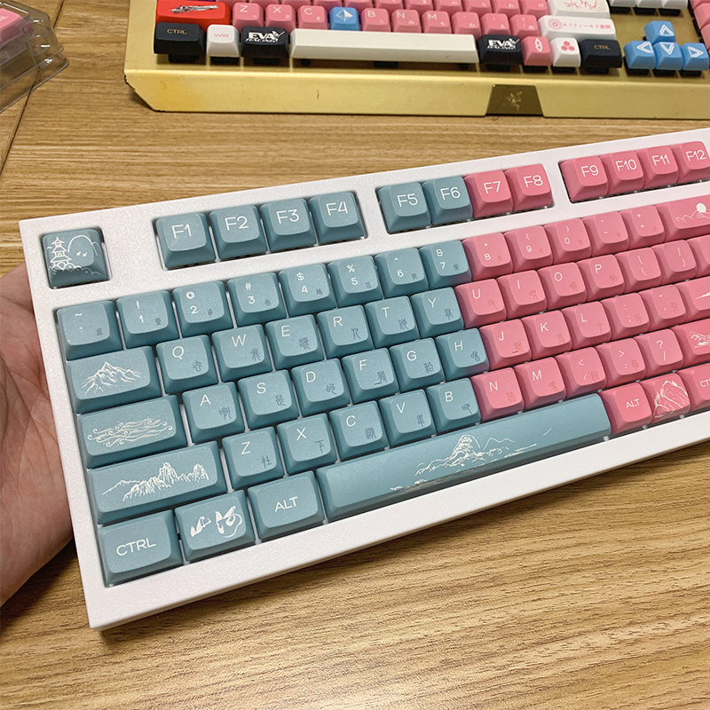 古风山河个性键帽DIY球帽客制化机械键盘XDA平胸PBT五面热升华120