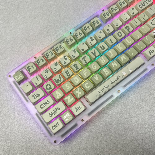 MDA高度键帽春游抹茶奶绿磁轴机械键盘PBT热升华DIY键帽EV63mad68