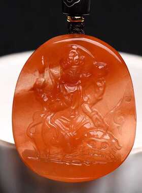 红水晶文殊菩萨吊坠男女本命佛