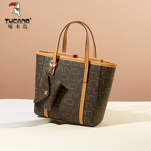 啄木鸟女包2026新款 轻奢 女士单肩包手提包托特包高级感复古时尚