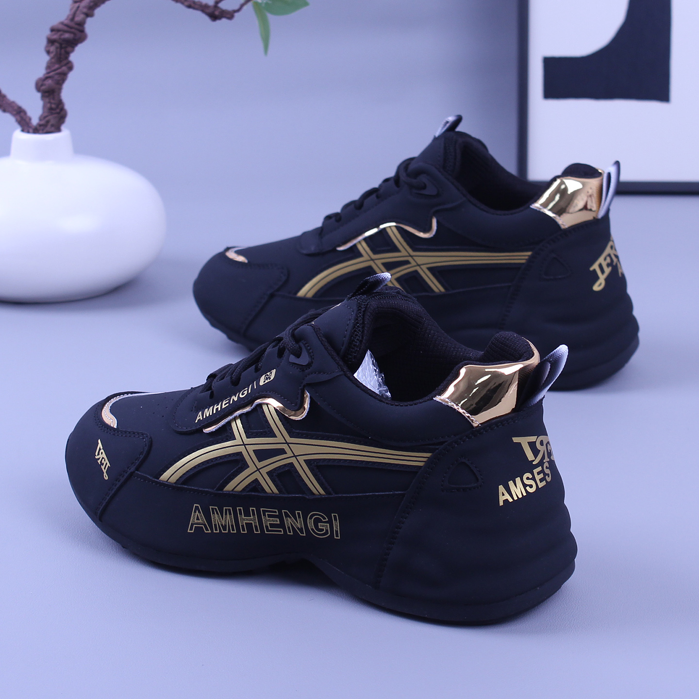 加绒保暖男女同款休闲鞋2025冬季新款厚底跑步运动鞋软底舞蹈男鞋