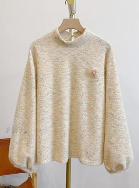 云上香草C2582毛绒立领针织衫