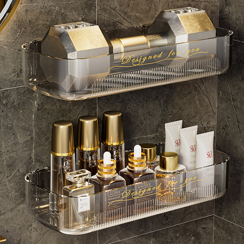 卫生间置物架厕所浴室沐浴露洗手间洗漱台侧边免打孔壁挂式收纳架