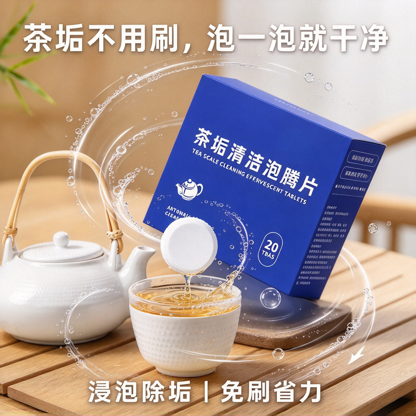 茶垢清洁泡腾片20片装除垢祛味