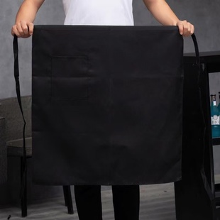 厨师围裙半截厨房厨师半身男士酒店餐厅饭店后厨短款工作服白围裙