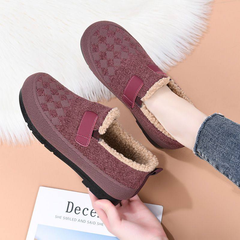 冬季老北京棉鞋女加绒加厚防滑一脚蹬软底飞织保暖中老年妈妈棉靴,流行男鞋,棉鞋,淘宝优惠券,粉丝福利购,淘宝优惠卷