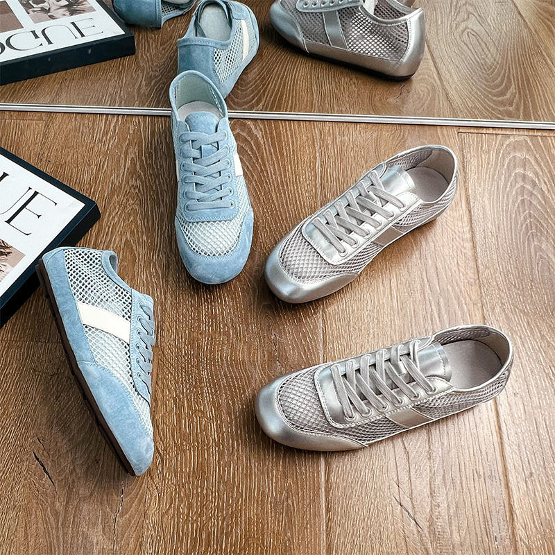 乌拉草猪皮鞋垫真皮德训鞋2026夏季新款鞋子女鞋透气运动阿甘鞋女