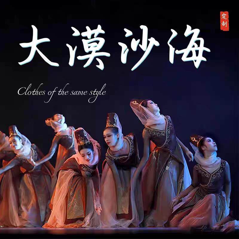 定制大漠沙海上海戏剧学院民族舞蹈服 中国舞剧目同款舞蹈演出服 - 实物图