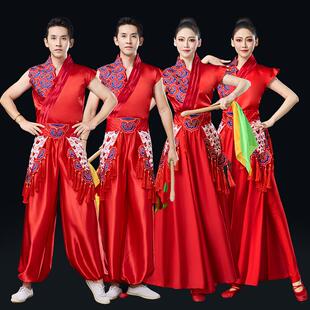 打鼓演出服2026新款中国风男女成人威风锣鼓腰鼓服古典秧歌舞蹈服