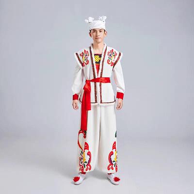 新款陜北民族安塞腰鼓传统服装秧歌服开场舞打鼓舞服演出服饰