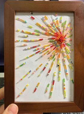 小红书同款串珠烟花相框摆件手工DIY材料包创意桌面摆件女友礼物