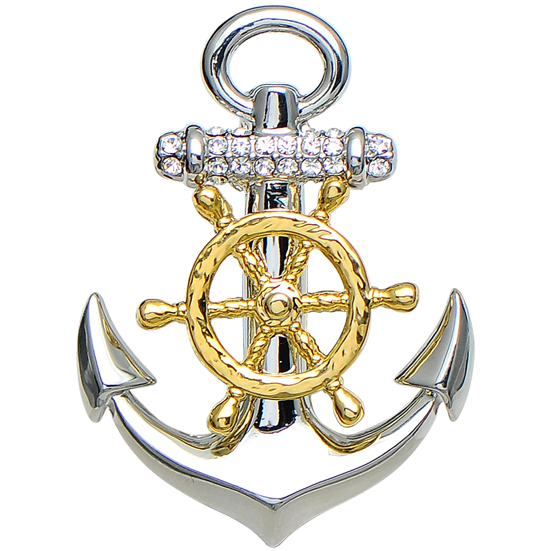 包郵歐美時(shí)尚雙色海軍風(fēng)胸花船錨胸針男西服大衣徽章男士胸花配飾