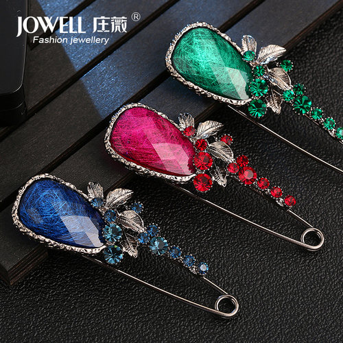 韩版复古花卉开衫披肩大别针包邮