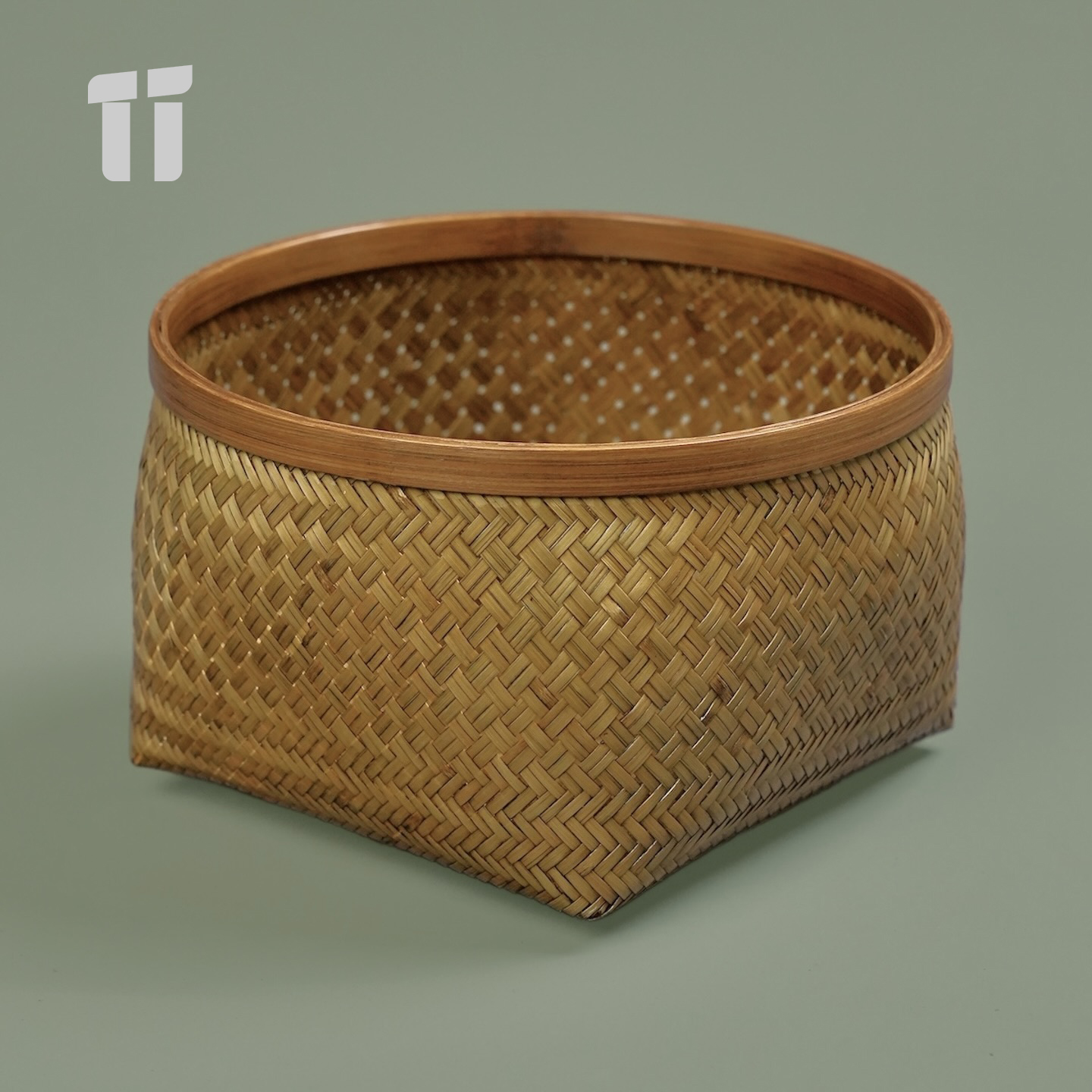 大漆圆形水果篮竹筐收纳盒