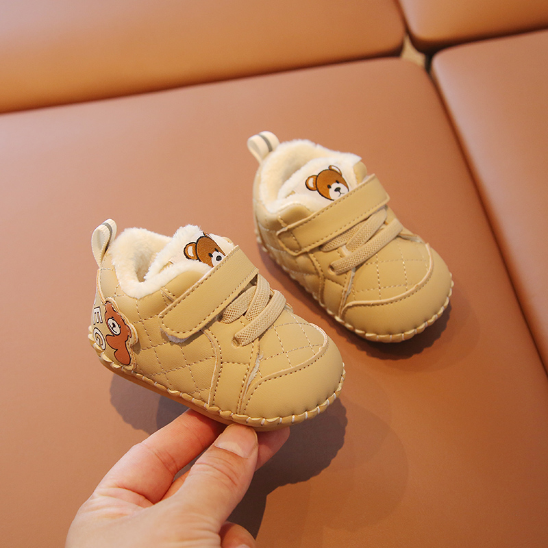 一岁男女宝宝鞋子秋冬款婴儿棉鞋学步鞋软底冬季婴幼儿鞋加绒保暖