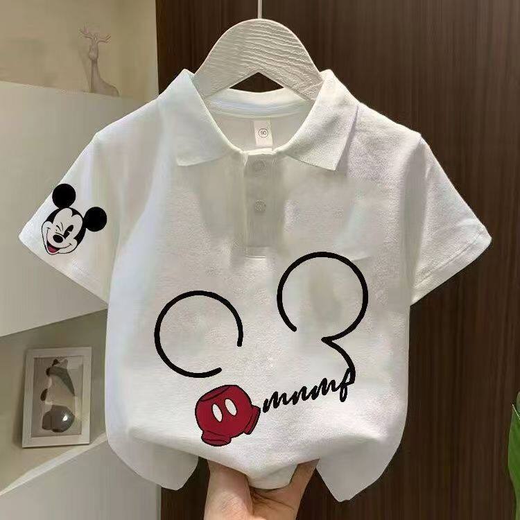男女童纯棉短袖t恤新款中小童夏季薄款可爱卡通印花儿童纯棉polo