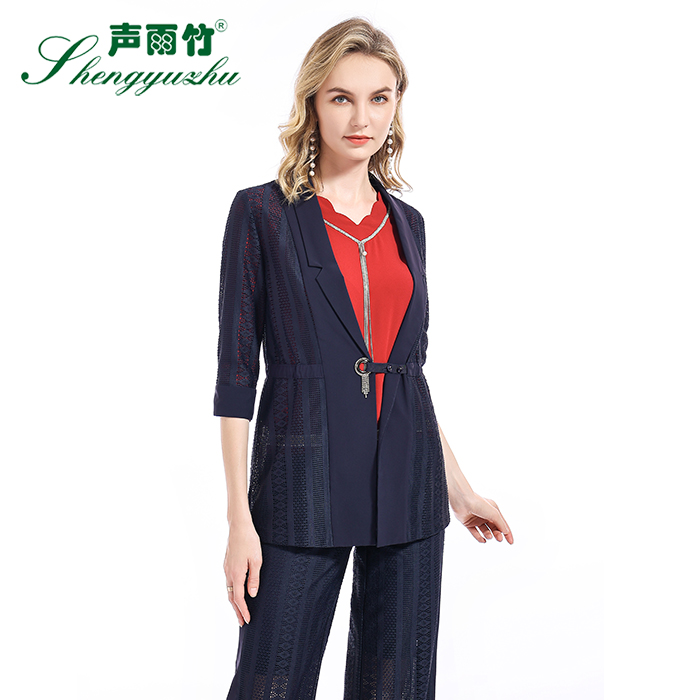 专柜外套声雨竹七分袖通勤