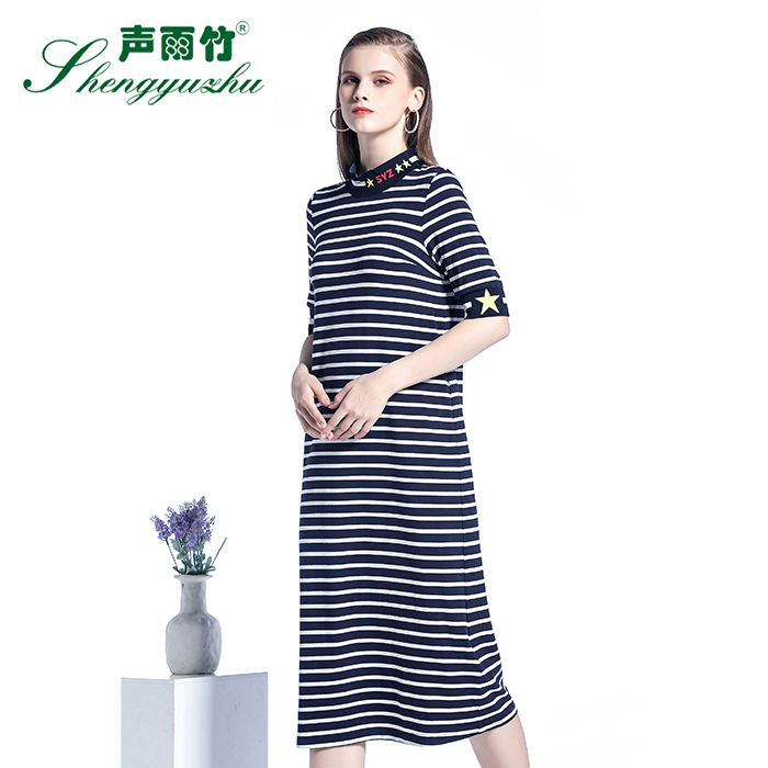 声雨竹2021年春夏新款甜美修身