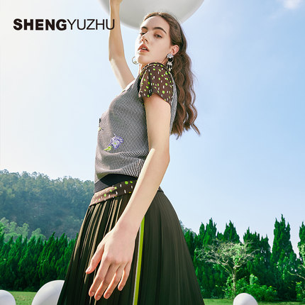 声雨竹官方旗舰店2026夏款女百褶裙商场同款半身裙修身显瘦高级感