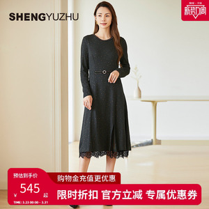 声雨竹官方旗舰店春夏季新款连衣裙女加厚保暖商场同款A字裙休闲