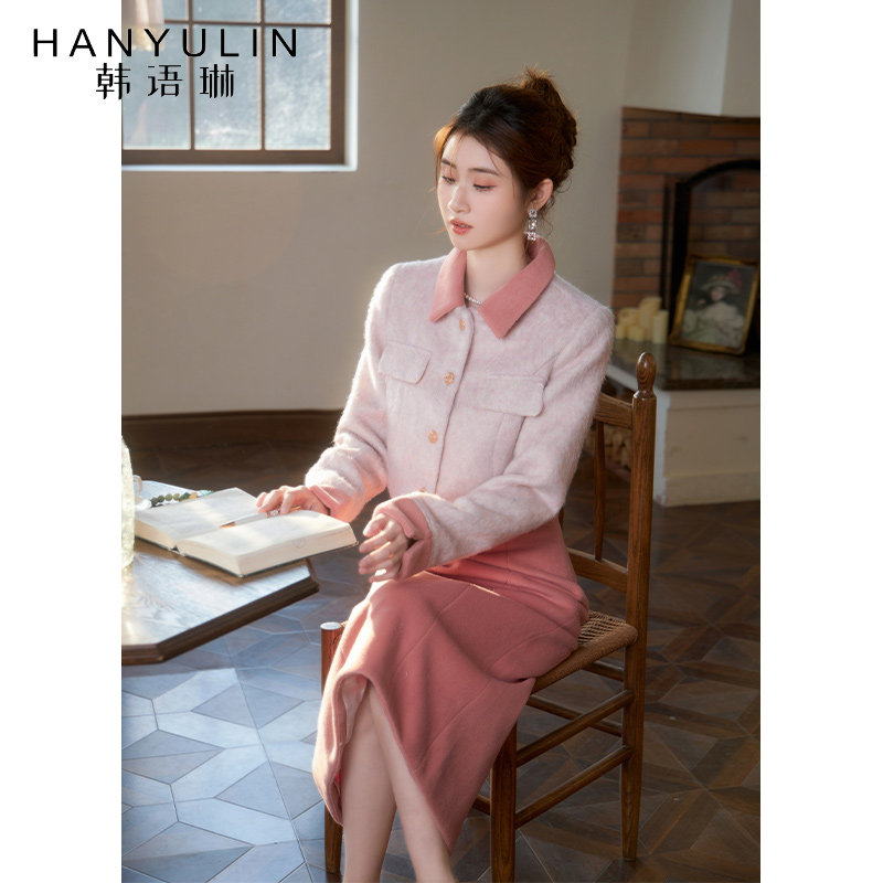 韩语琳春季装搭配一整套春装套装女时尚爆款毛呢外套半身裙两件套,女装/女士精品,时尚套装,淘宝优惠券,粉丝福利购,淘宝优惠卷