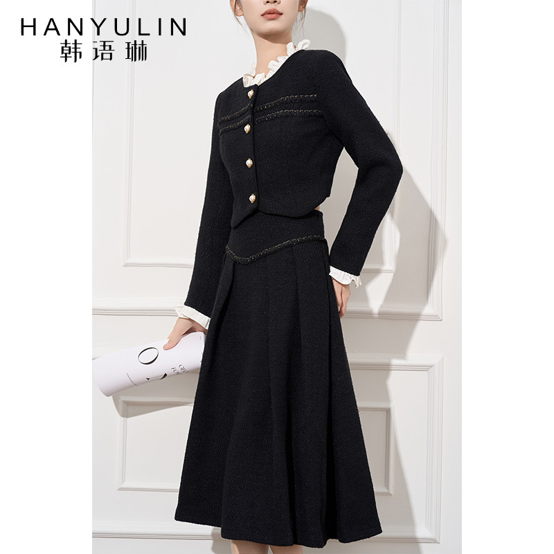 韩语琳春季套装女高级感时尚2025新款小香风短款外套半身裙两件套,女装/女士精品,时尚套装,淘宝优惠券,粉丝福利购,淘宝优惠卷