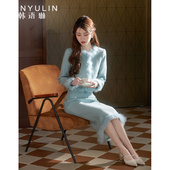 蓝色小香风套装 时尚 2025新款 韩语琳 爆款 春季 气质外套半身裙春季