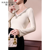 v领打底衫 法式 针织衫 韩语琳短款 女2025新款 春款 修身 内搭上衣