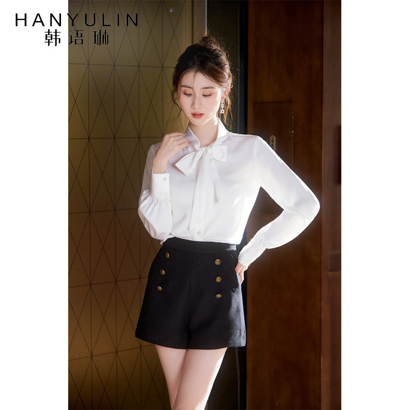 韩语琳春季白色长袖衬衫女2025年新款洋气时尚设计感小众春装上衣,女装/女士精品,衬衫,淘宝优惠券,粉丝福利购,淘宝优惠卷
