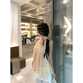 韩语琳 韩里韩气设计感温柔吊带背心上衣立体装 饰飘带春2025