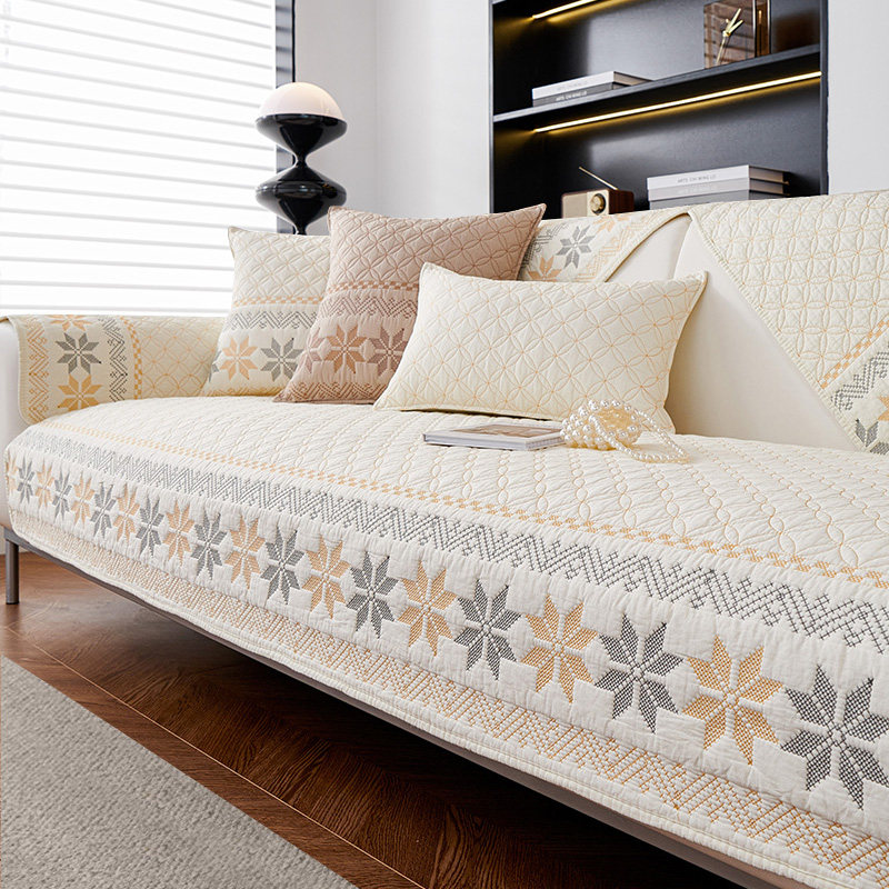 纯棉沙发垫防滑北欧简约现代皮沙发套罩巾四季通用全棉坐垫子盖布