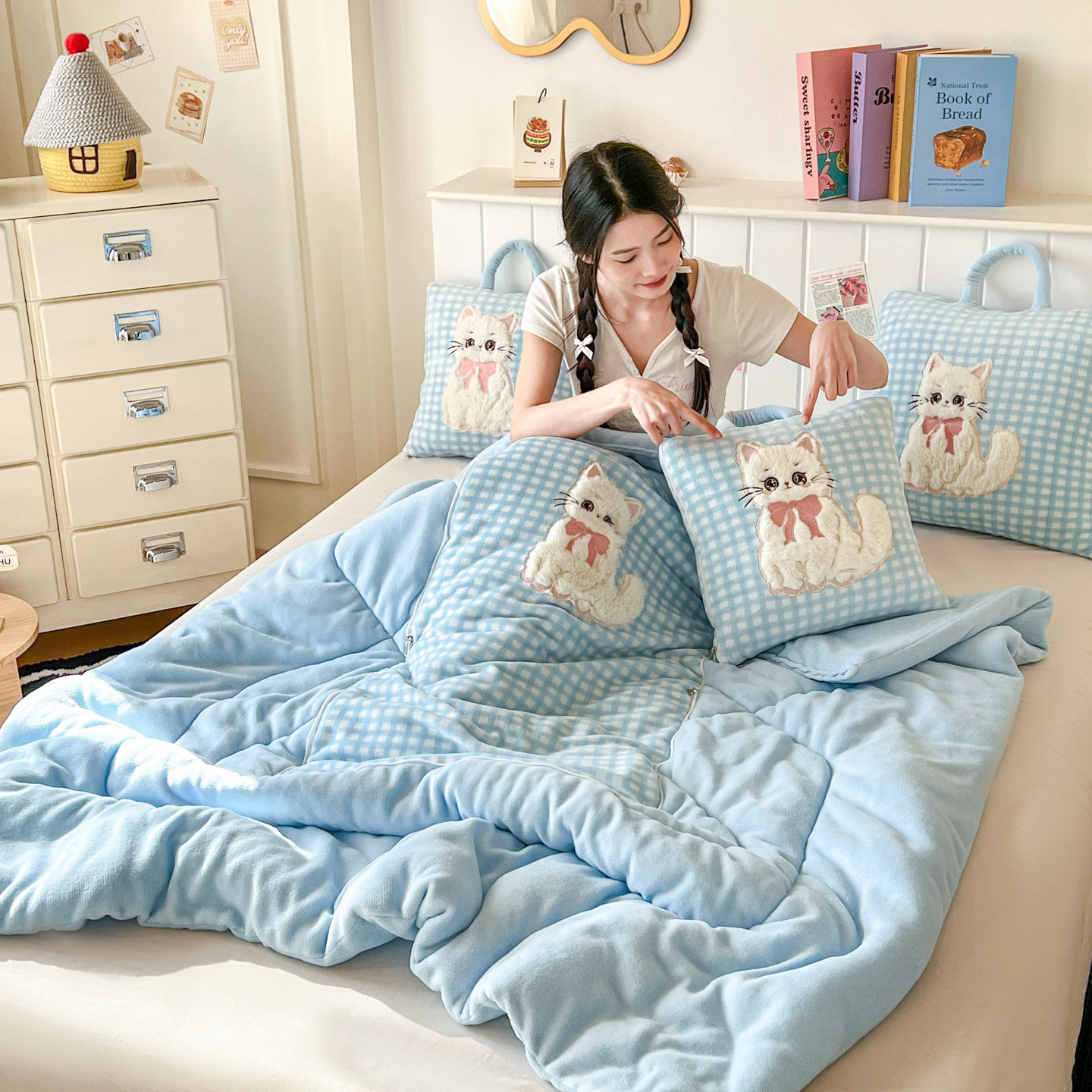 秋冬毛绒抱枕被二合一两用办公室睡觉被子车载午睡枕头盖毯可折叠,居家布艺,抱枕被,淘宝优惠券,粉丝福利购,淘宝优惠卷