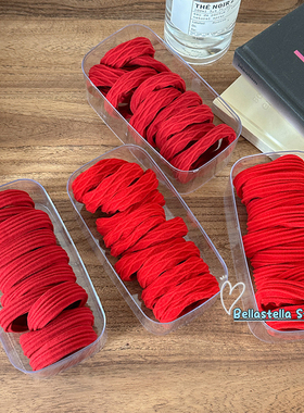 2025新款红色显白头绳女高弹力气质百搭扎发橡皮筋不伤发耐用发饰