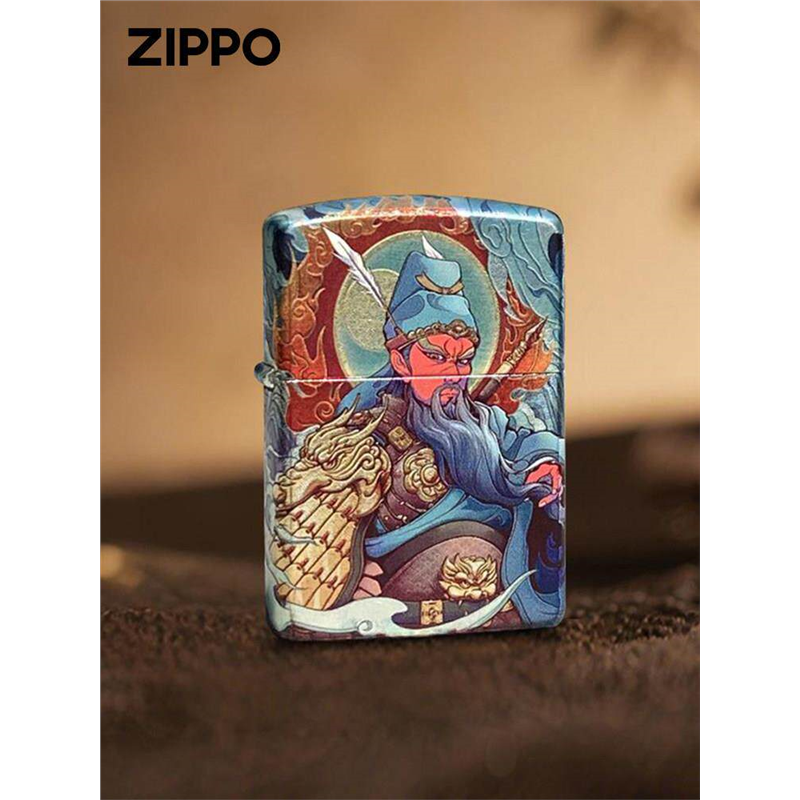 zippo关云长官方同款镀银彩印限量正品打火机礼盒送男友防风煤油