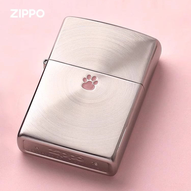 Zippo打火机正品芝宝爱情密语猫爪定制刻字防风 七夕礼物送男友