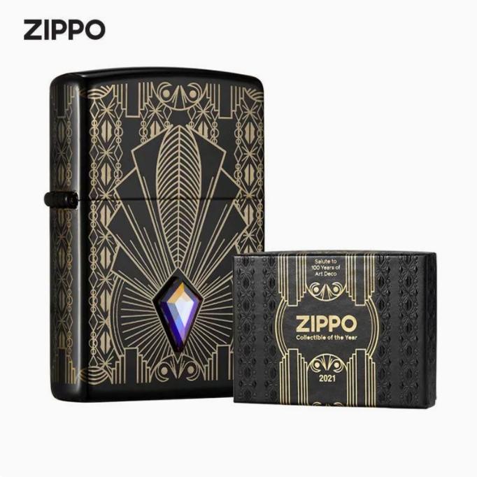 Zippo打火机正版金粉世家限量镶水晶镀金美国原装收藏送男友礼物