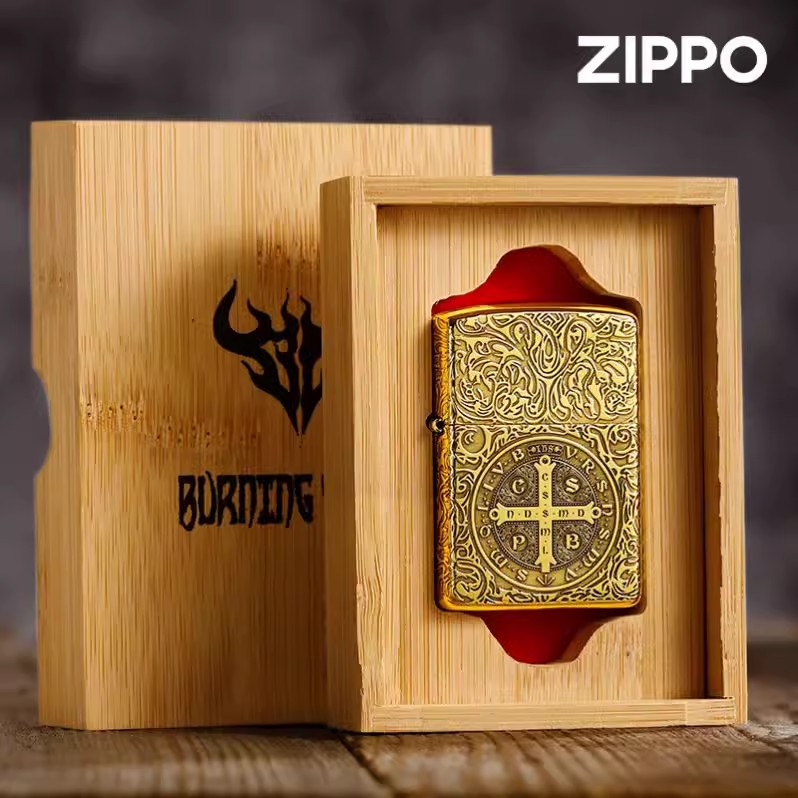 zippo蚊版康斯坦丁芝宝打火机高端礼物 竹盒装防风煤油送男友