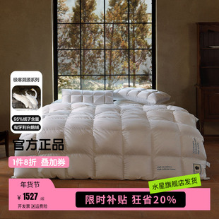 水星家纺羽绒被匈牙利进口95白鹅绒冬被春秋被鹅绒被子保暖被芯