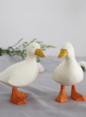加油鸭柯达鸭装饰家居手工雕刻